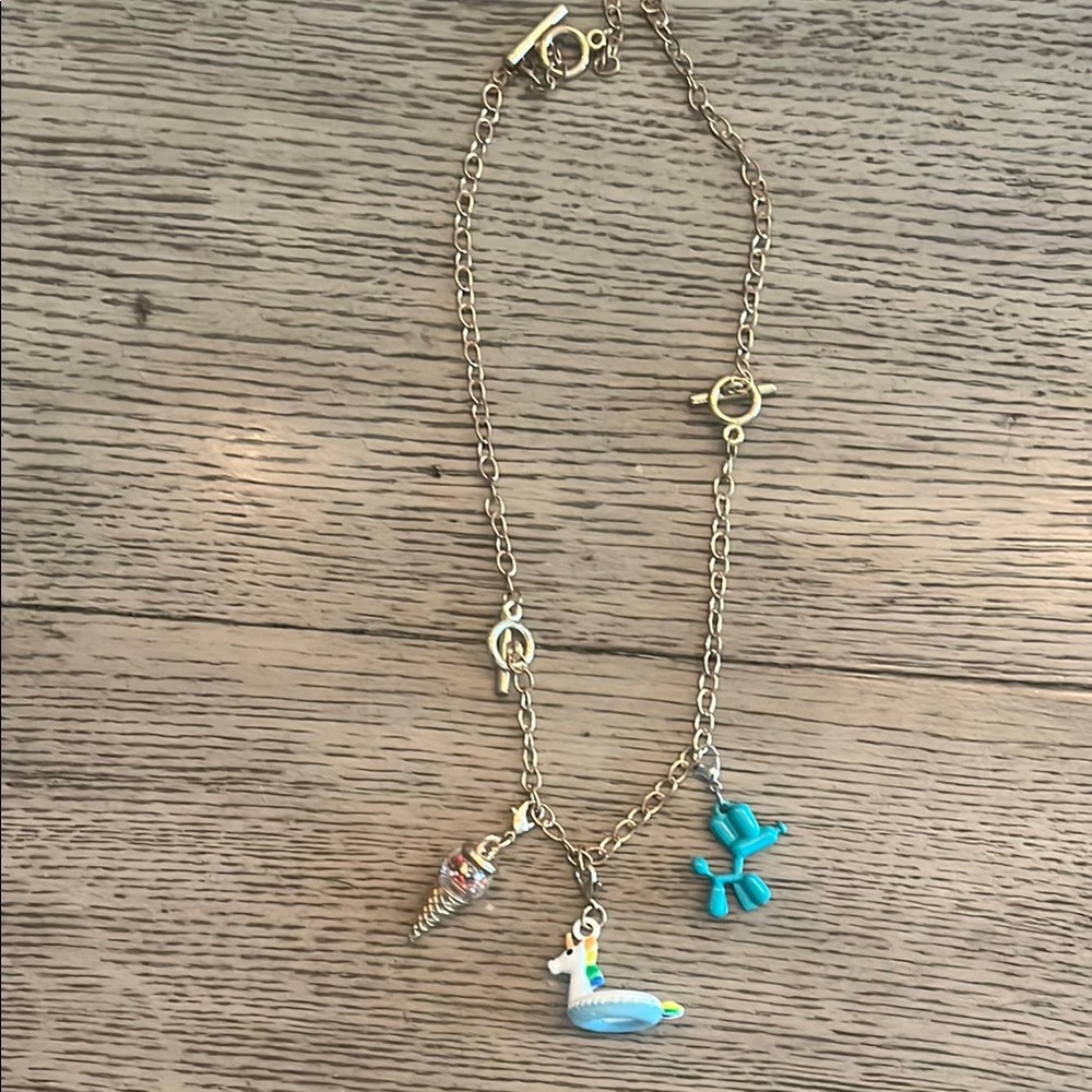 Gold Chain Necklace with Charms
